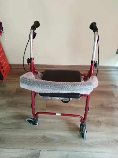 Andador adulto plegable con asiento - miniatura 2
