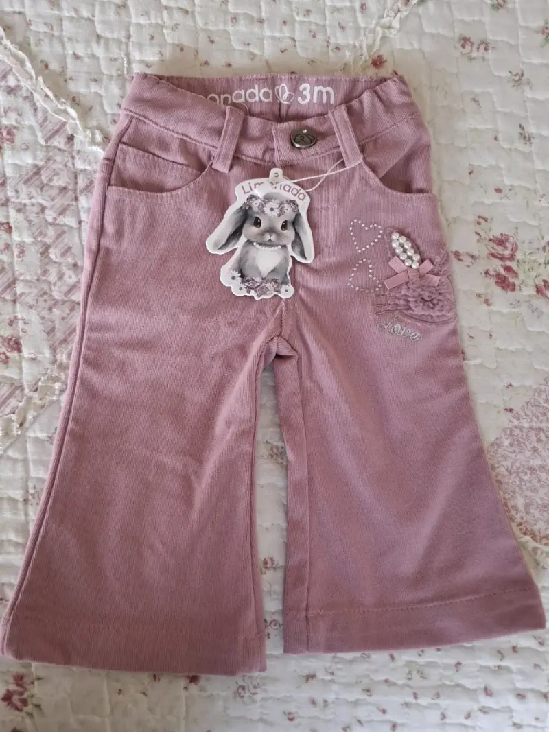 Pantalon limonada bebé rosados 3 meses - 1