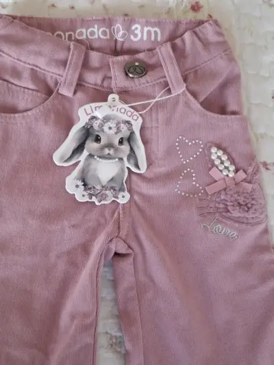 Pantalon limonada bebé rosados 3 meses - miniatura 2