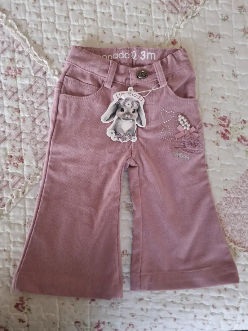 Pantalon limonada bebé rosados 3 meses - 5