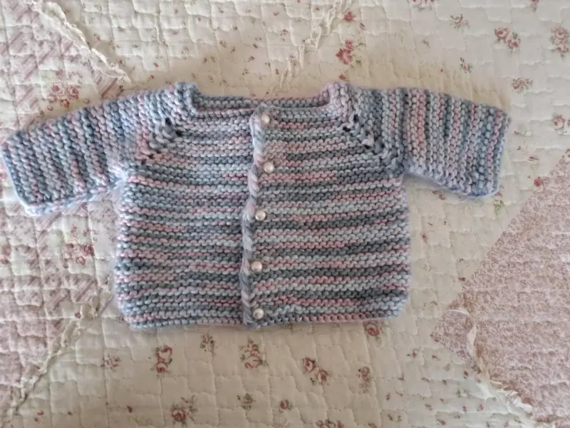 Chaleco infantil de lana a rayas - 1