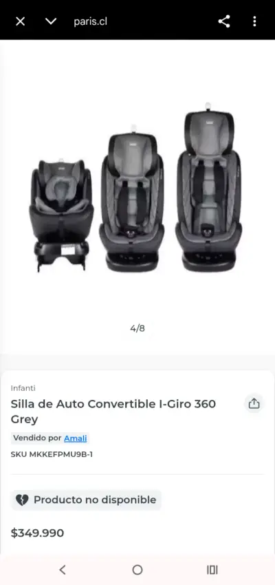 Silla de auto Infanti gris - miniatura 5