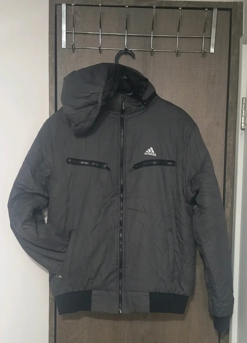 Parka Gris Adidas Con Capucha - 1
