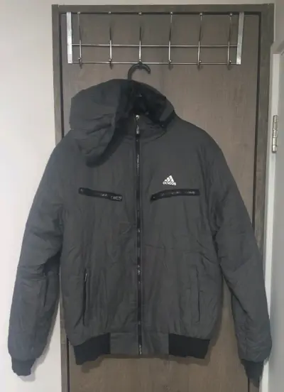 Parka Gris Adidas Con Capucha - miniatura 2