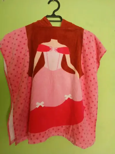 Toalla con capucha, infantil princesa - miniatura 1