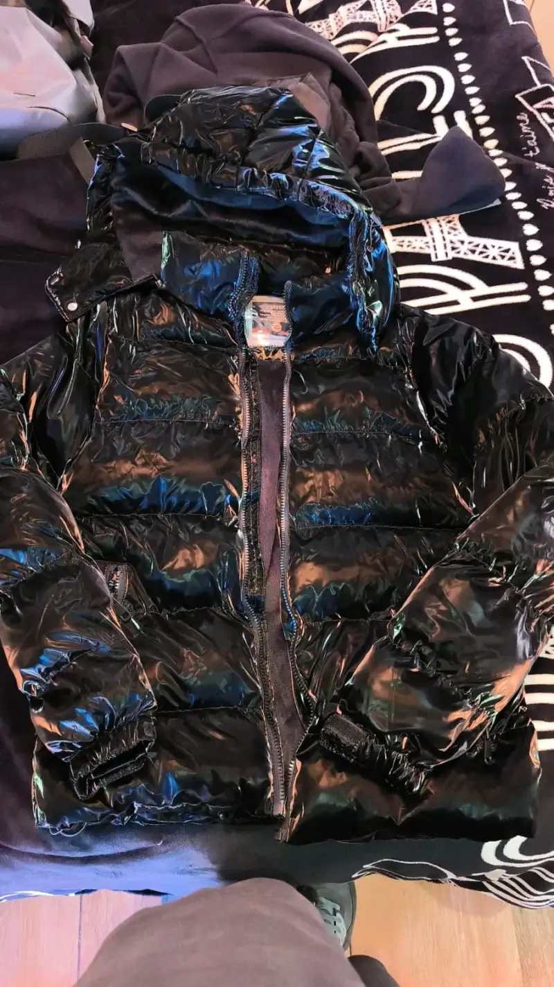 Chaqueta de invierno negra brillante - 3
