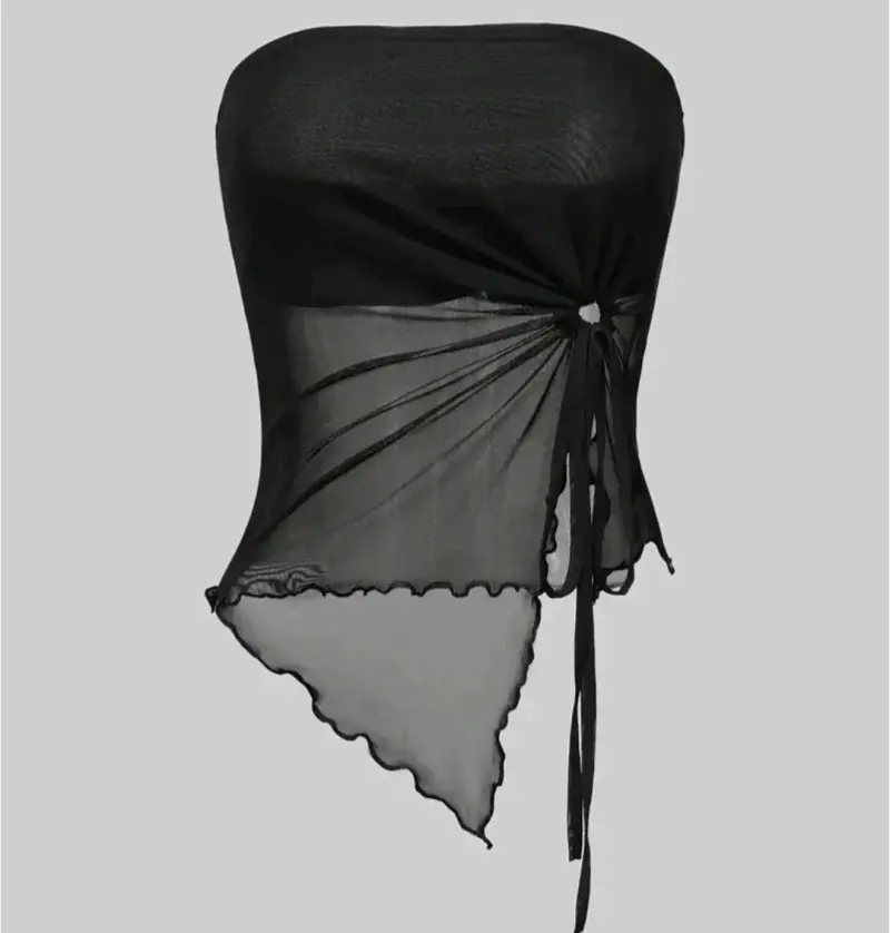 Top strapless negro asimétrico talla m - 1