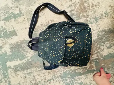 Mochila azul con dorado réplica  Kipling - miniatura 6
