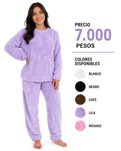 Pijama polar lila mujer - miniatura 1