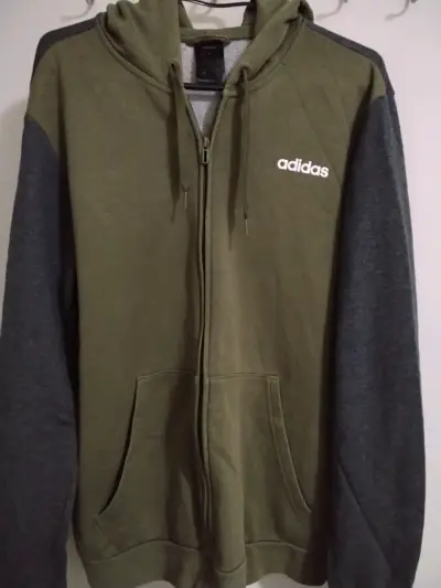Polerón Adidas verde con capucha - miniatura 1