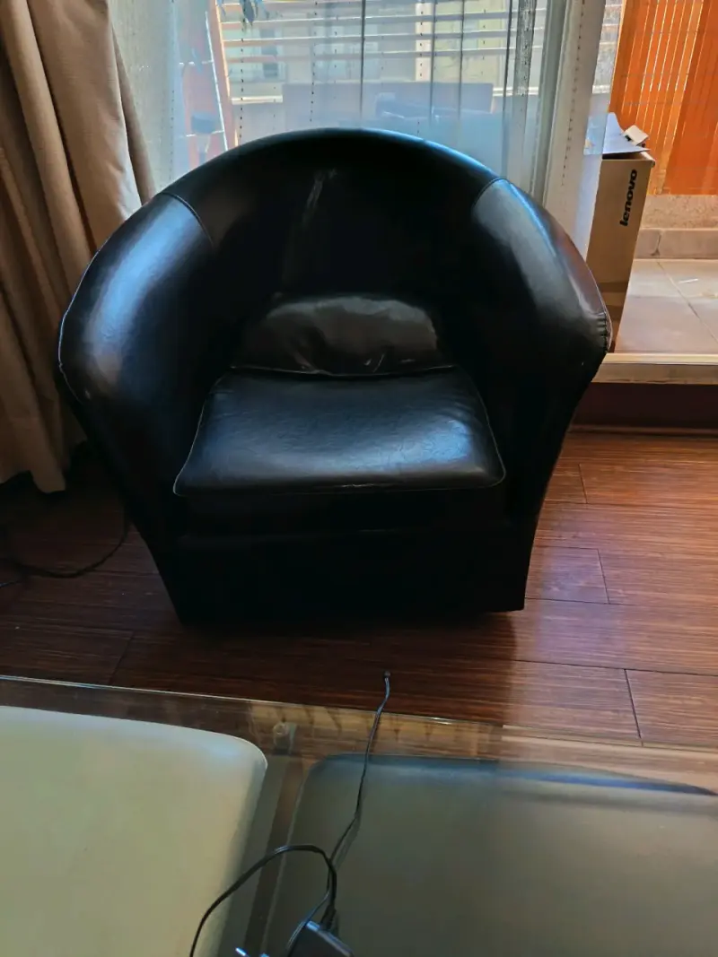 Sillón de cuero negro - 2