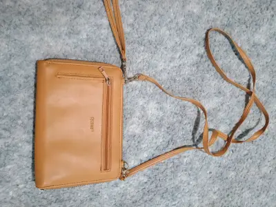 Cartera de cuero café trenzado - miniatura 3