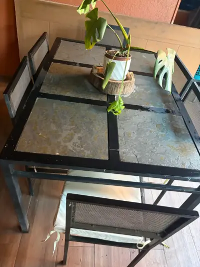 Juego de comedor metálico terraza - miniatura 3