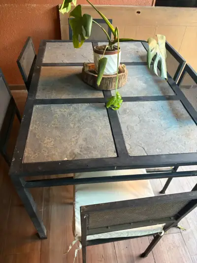 Juego de comedor metálico terraza - miniatura 6
