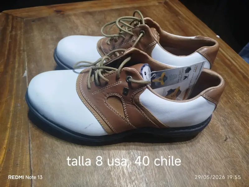 Zapatos de golf blancos y marrones - 1