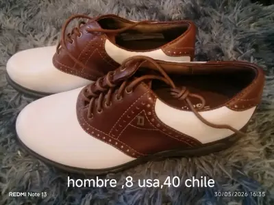 Zapatos de golf blancos y marrones - miniatura 4