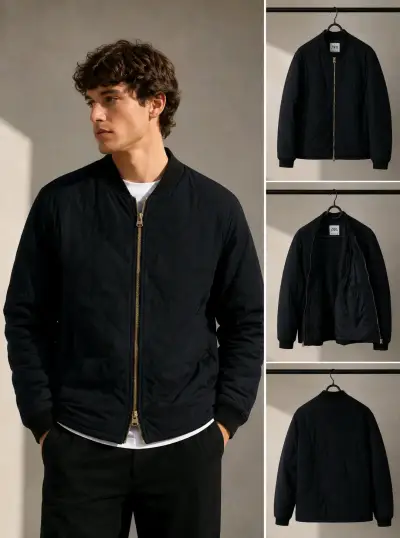 Chaqueta bomber negra Zara - miniatura 4