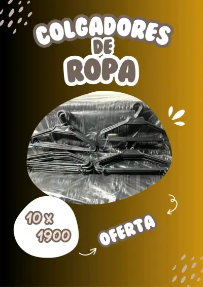 Pack de colgadores plásticos negros 10 x 1900 - miniatura 3