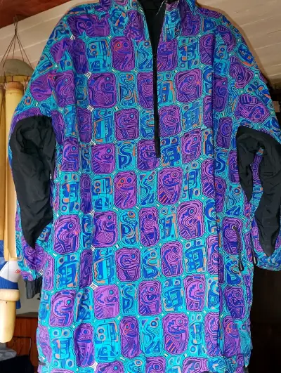 Chaqueta retro colorida reversible. - miniatura 1