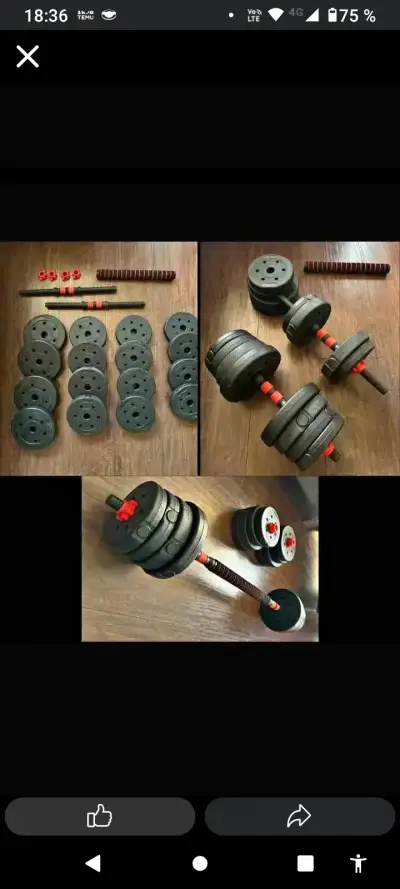 Set de pesas ajustables 30 kg - miniatura 1