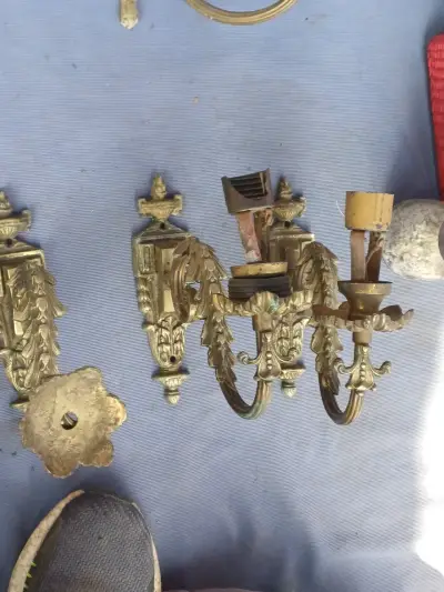Apliques de pared vintage de bronce - miniatura 1