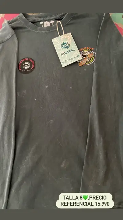 Poleras manga larga niño,talla 8,marca polemic - miniatura 1