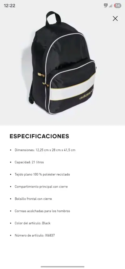 Mochila Adidas Original - miniatura 2