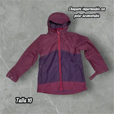 Chaqueta impermeable morada - miniatura 2