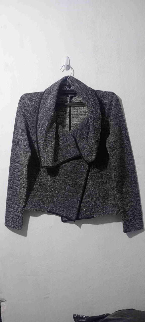 Blazer jaspeado blanco y negro (oficina) - TALLA S - 1