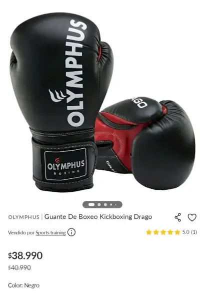 Guantes de boxeo Olympus Drago Negros - miniatura 3