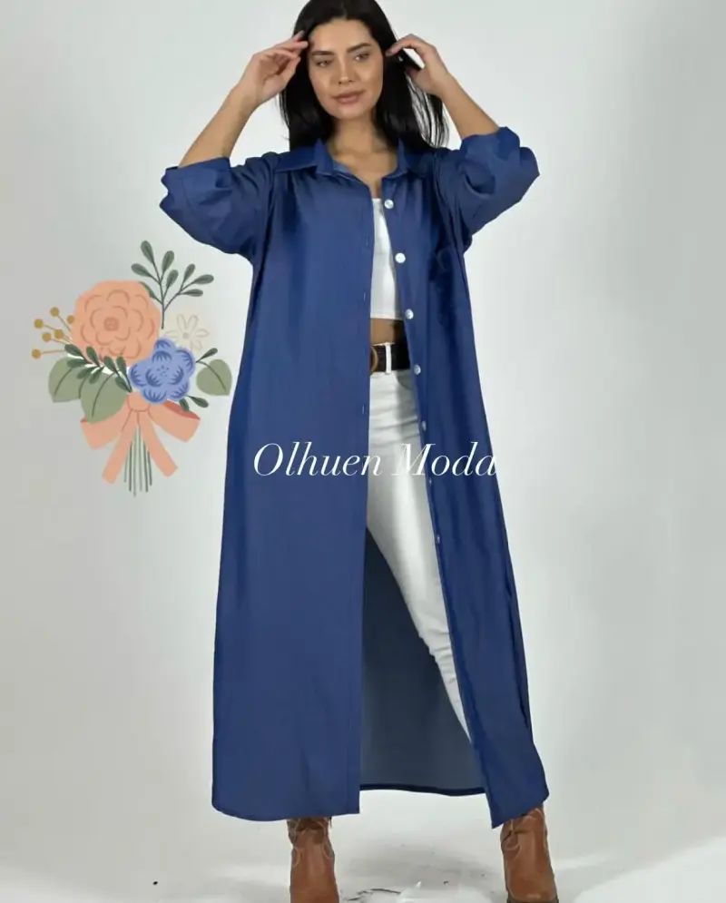 Chaqueta azul acolchada para mujer - 2
