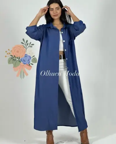 Chaqueta azul acolchada para mujer - miniatura 2