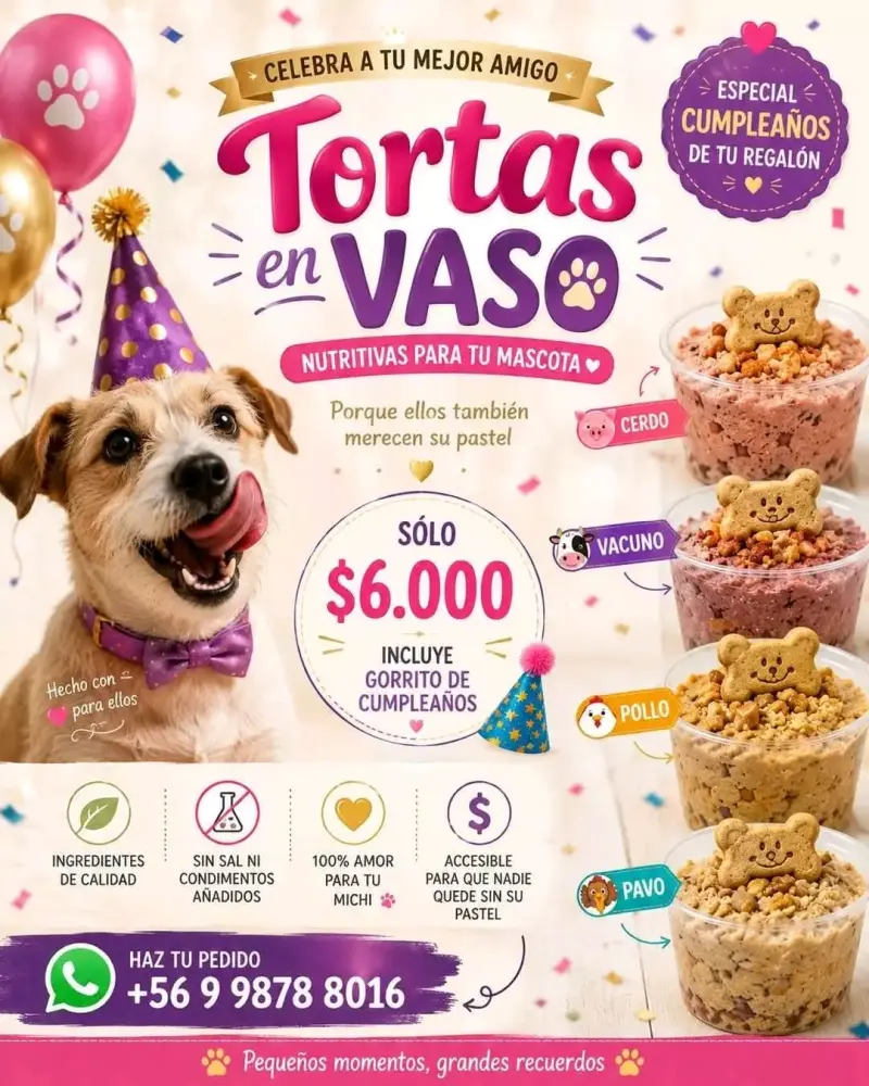 Torta en vaso para mascotas