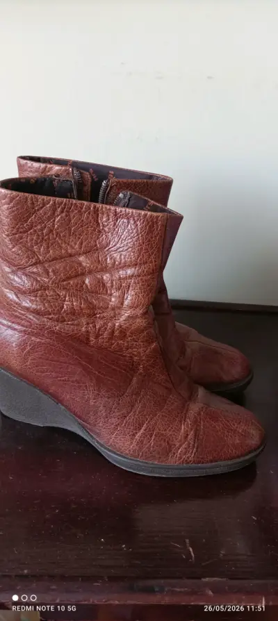 Botines de cuero marrón - miniatura 1
