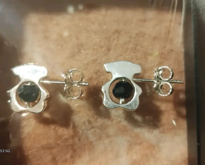 Aros plata con piedras negras - 2