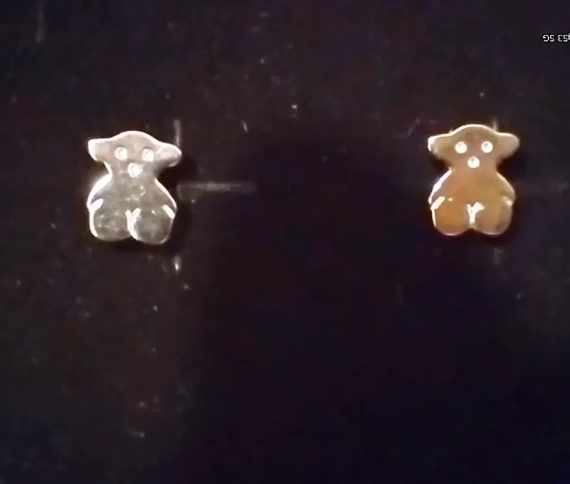 Aros de osito plateados, plata 925 - 1