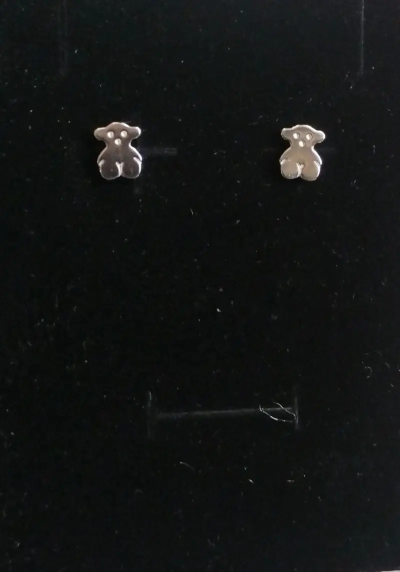 Aros de osito plateados, plata 925 - 2
