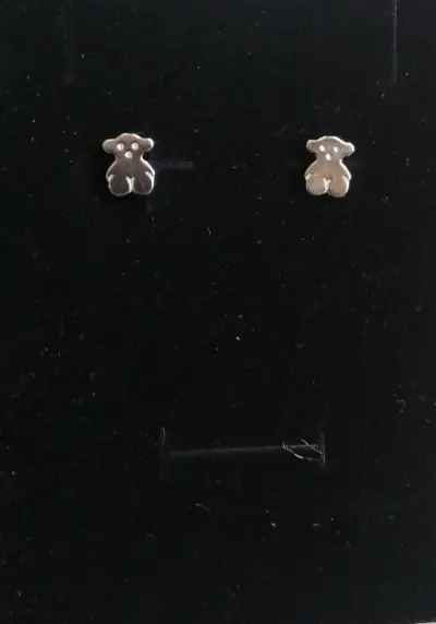 Aros de osito plateados, plata 925 - miniatura 2