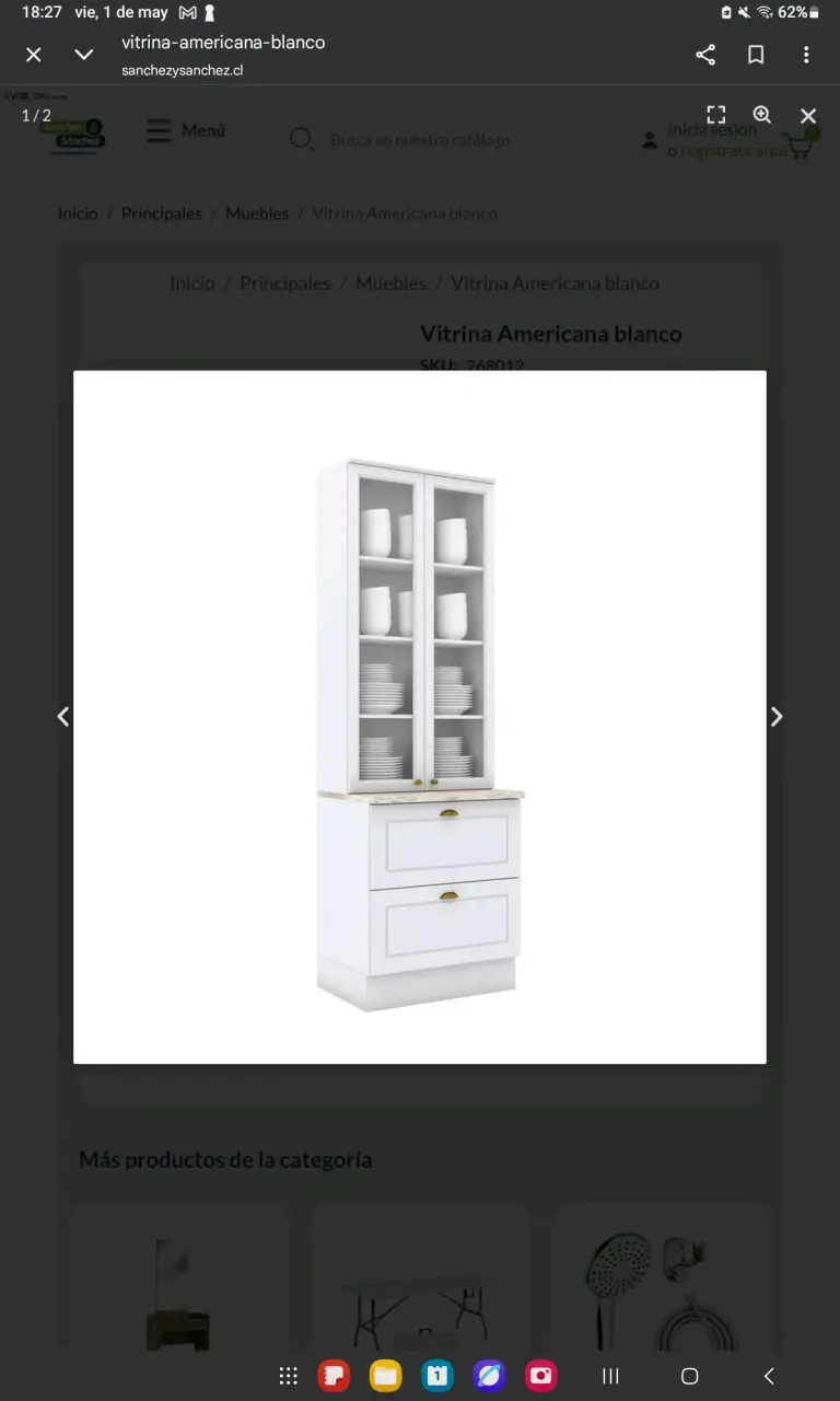 Vitrina blanca con puertas de vidrio - 3