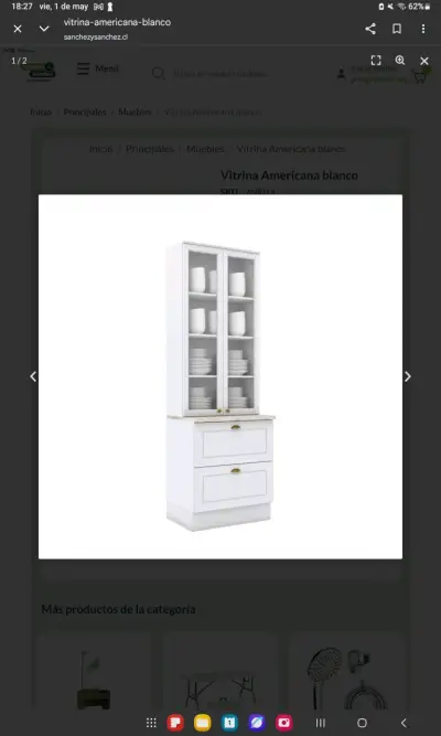 Vitrina blanca con puertas de vidrio - miniatura 3