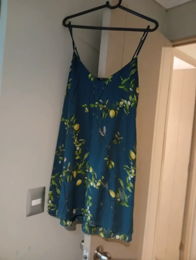 Vestido azul con limones - 1