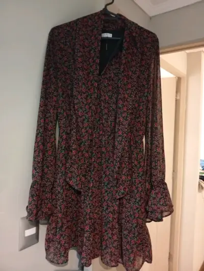 Vestido floral manga larga - miniatura 1