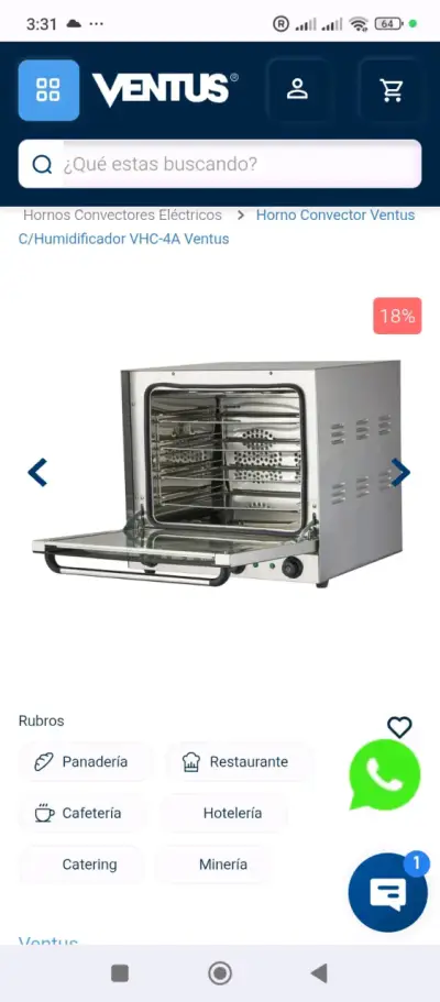 Horno con humidificador Ventus - miniatura 1