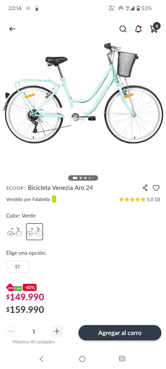 Bicicleta urbana celeste marca SCOOP - 6