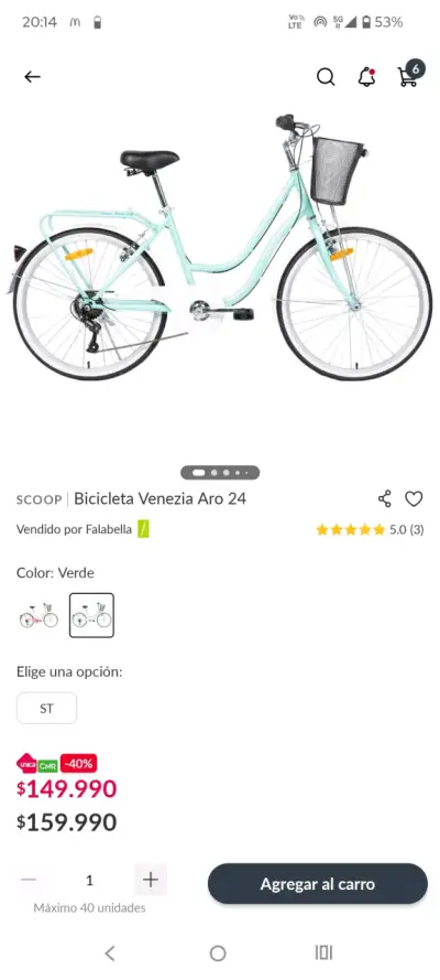 Bicicleta urbana celeste marca SCOOP - miniatura 6