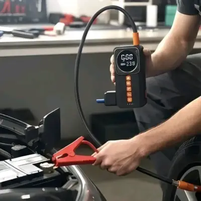 Partidor + Inflador de autos. Luz y power bank - miniatura 3