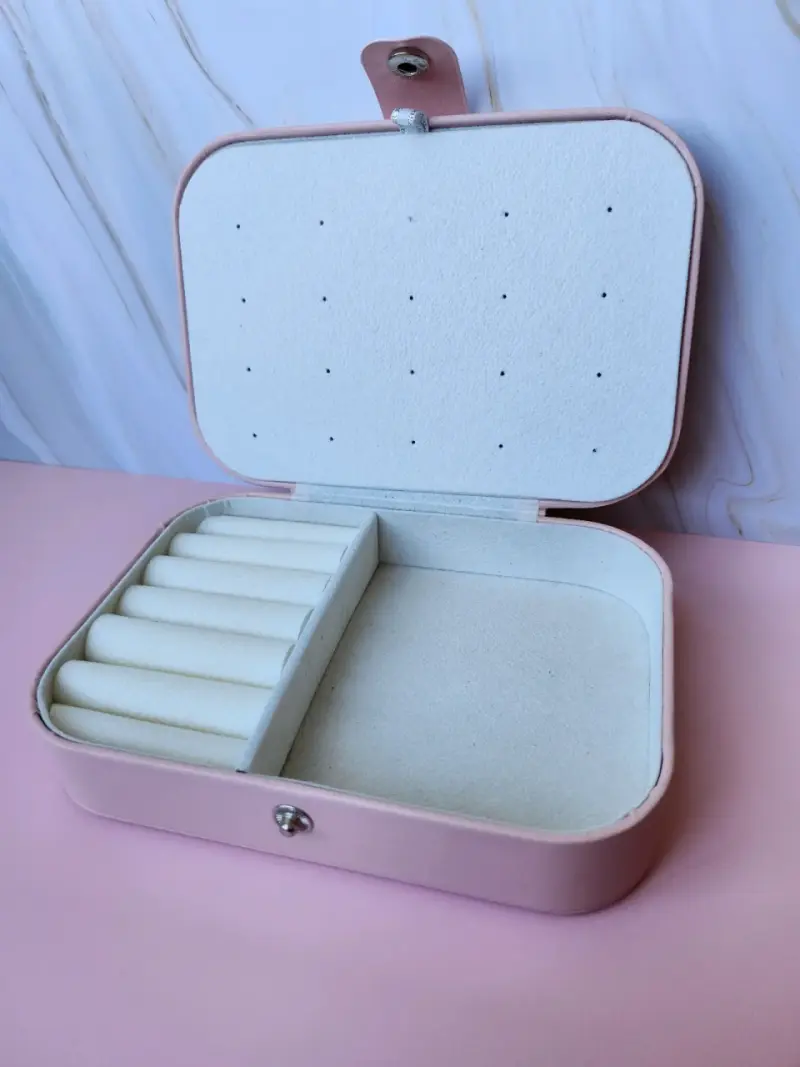 Estuche organizador de joyas rosado - 1