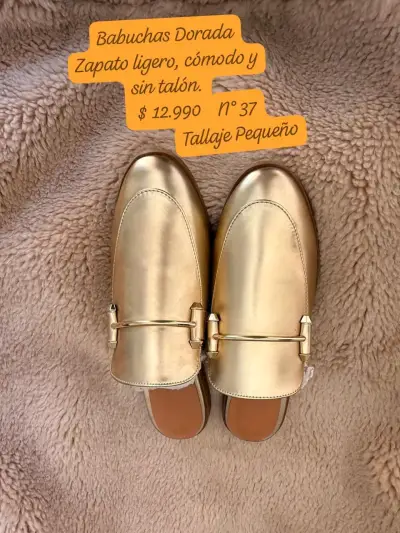 Babuchas doradas sin talón - miniatura 1