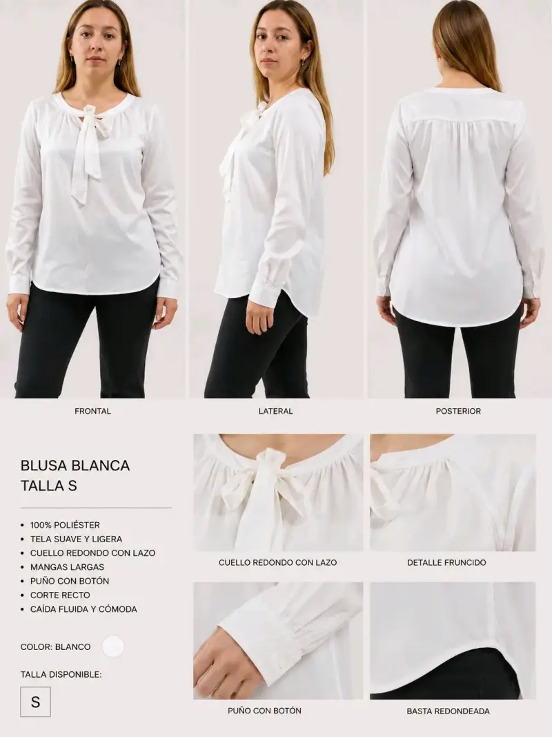 Blusa blanca con lazo