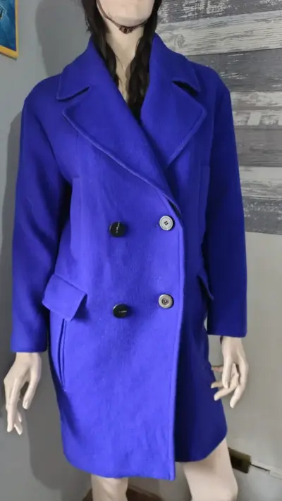 Abrigo azul cobalto elegante - miniatura 1